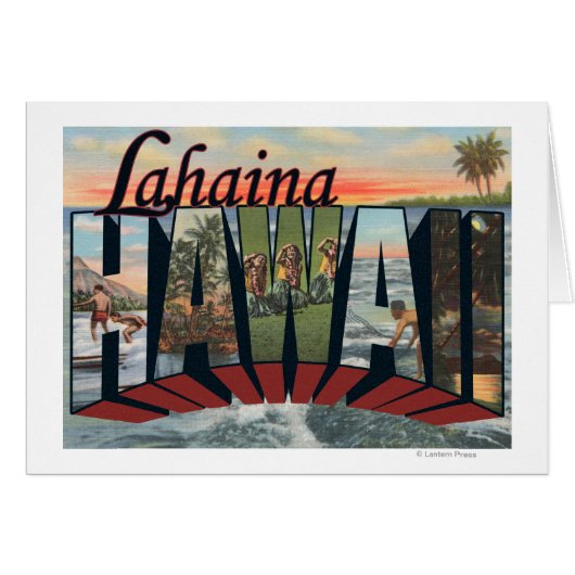Lahaina, Hawaii - Large Letter Scenes Cards (Front Horizontal)