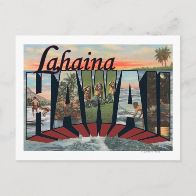 Lahaina, Hawaii - Large Letter Scenes Postcard (Front)