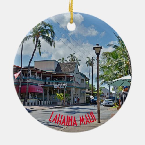 Lahaina Hawaii Panoramic Christmas Ornament