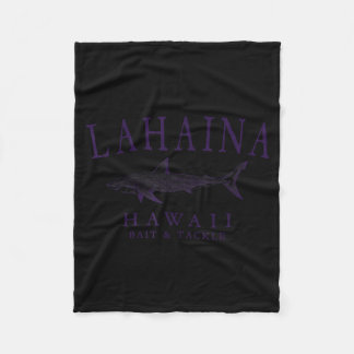 Lahaina hawaii shark vintage plum art fishing fleece blanket
