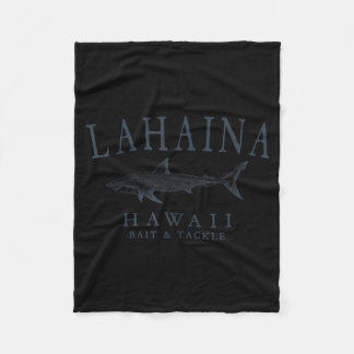 Lahaina hawaii shark vintage slate art fishing fleece blanket