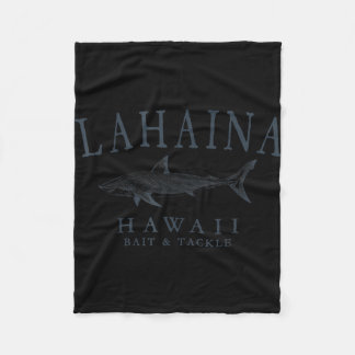 Lahaina hawaii shark vintage slate art fishing  fleece blanket
