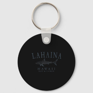 Lahaina hawaii shark vintage slate art fishing keychain