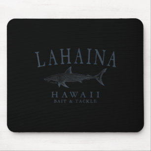Lahaina hawaii shark vintage slate art fishing mouse pad