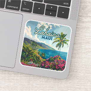Lahaina Maui Hawaii Beach Coast Retro Sticker