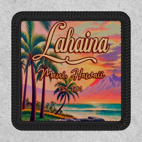 Lahaina Maui Hawaii Retro Sunset Souvenir 1950s Patch