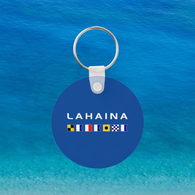 Lahaina Maui Nautical Maritime Signal Flags Dark Keychain (Creator Uploaded)