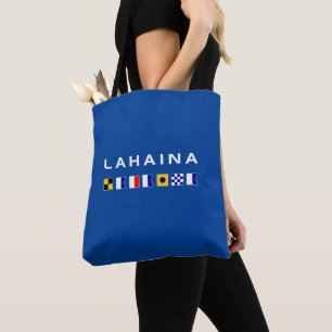 Lahaina Maui Nautical Maritime Signal Flags Tote Bag