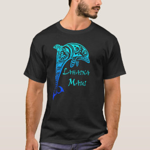 Lahaina Maui Tribal Dolphin Polynesian Tattoo Styl T-Shirt