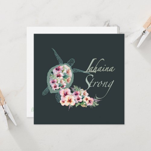 Lahaina Strong Hibiscus and Sea Turtlle Card