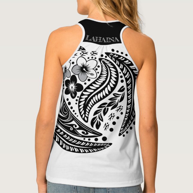 Lahaina Summer Poynesian Tribal Tank Top (Back)