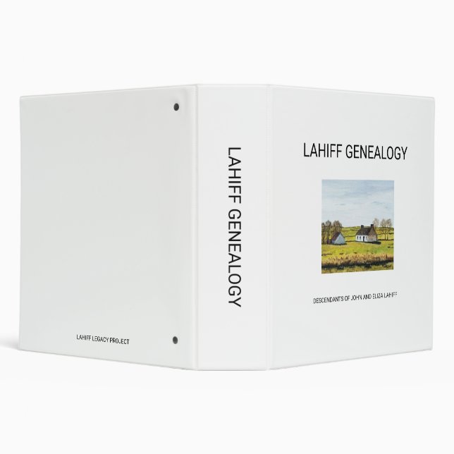 LAHIFF GENEALOGY BINDER (Background)