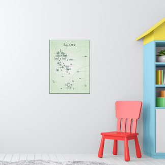 Lahore City Pakistan Art Poster (Green, Matte)