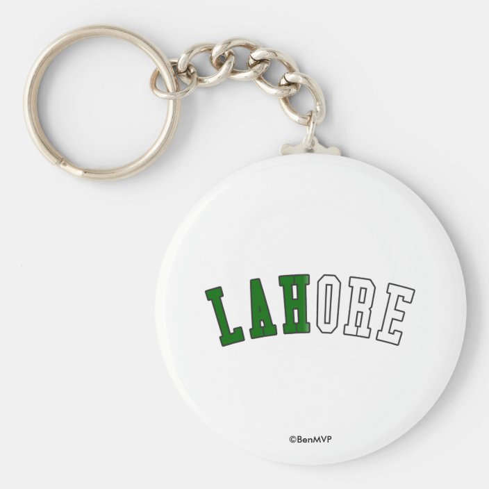 Lahore in Pakistan National Flag Colors Key Chain