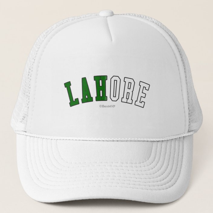 Lahore in Pakistan National Flag Colors Mesh Hat