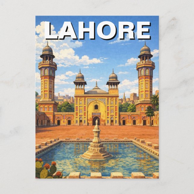 Lahore Pakistan Travel Postcard (Front)