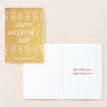 [ Thumbnail: Laid-Back Gold Foil Valentine's Day Card ]