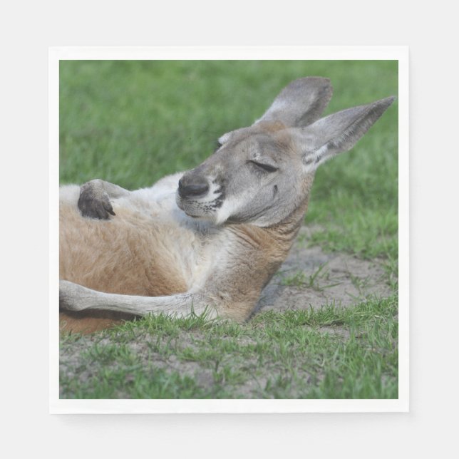 Laid-back Kangaroo Napkins (Front)