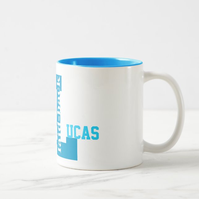 Laid-back L Names, Change The Name, Initial Two-Tone Coffee Mug (Right)
