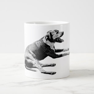 Laid-Back Pitbull Mix—Monochrome Lounge Giant Coffee Mug