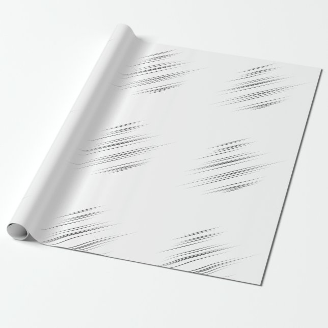 Laid-back White Modern Wedge-Shaped Strokes Wrapping Paper (Unrolled)