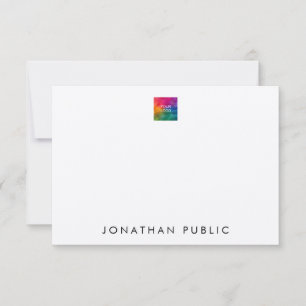 Laid Paper Upload Your Own Logo Here Personalized Note Card