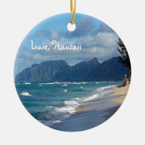 Laie Beach Hawaii  Ceramic Ornament