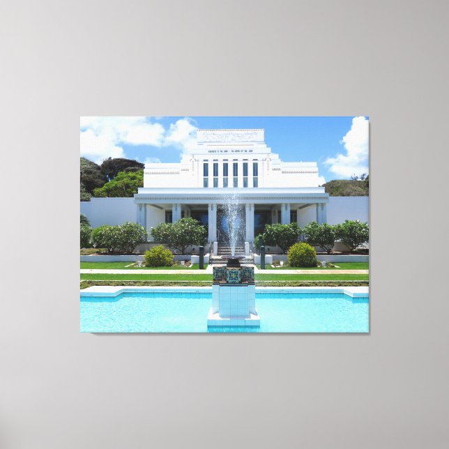 Laie, Hawaii Mormon Temple Canvas Print (Front)