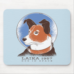Laika Soviet Space Dog 1957 Mouse Pad