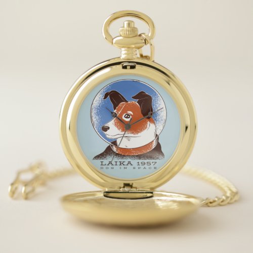 Laika Soviet Space Dog 1957 Pocket Watch
