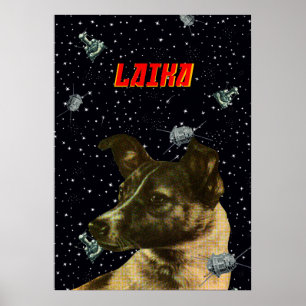 Laika — Sovietwave, Gagarin space art Poster