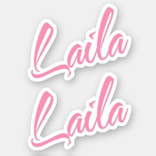 Laila Decorative Name in Pink x2 Sticker