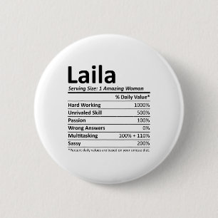 Laila Nutrition Personalized Name Funny Christmas Button