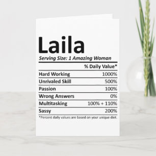 Laila Nutrition Personalized Name Funny Christmas Card