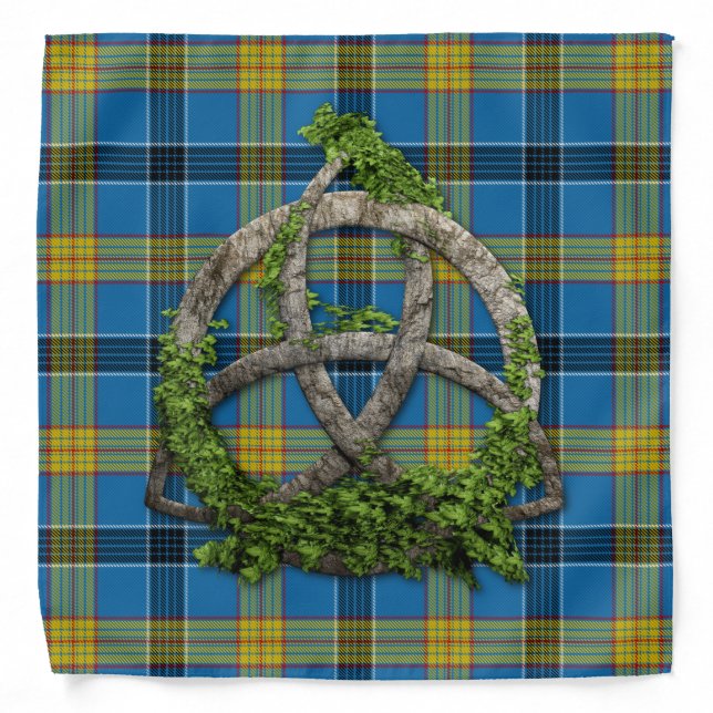 Laing Tartan And Celtic Trinity Knot Bandana (Front)