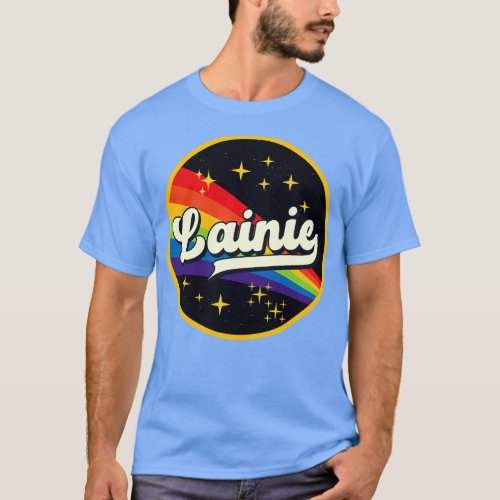 Lainie Rainbow In Space Vintage Style T_Shirt