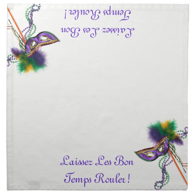 Laissez Les Bon Temps Rouler! Cloth Napkin (Front)
