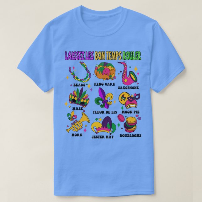 Laissez Les Bon Temps Rouler Faux Embroidery Sequi T-Shirt (Design Front)
