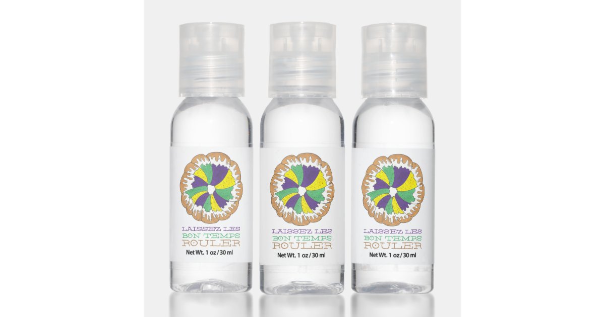 Laissez Les Bon Temps Rouler King Cake Mardi Gras Hand Sanitizer Zazzle Com