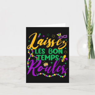 Laissez Les Bon Temps Rouler Mardi Gras Beads Fleu Card