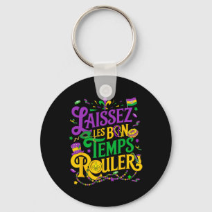 Laissez Les Bon Temps Rouler Mardi Gras Beads Fleu Keychain