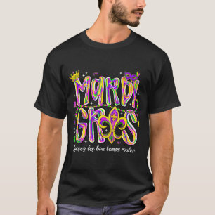 Laissez Les Bon Temps Rouler Mardi Gras Beads Fleu T-Shirt