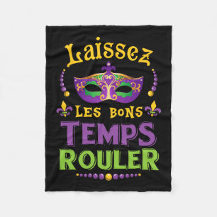 Laissez Les Bon Temps Rouler Mardi Gras Fleur De L Fleece Blanket