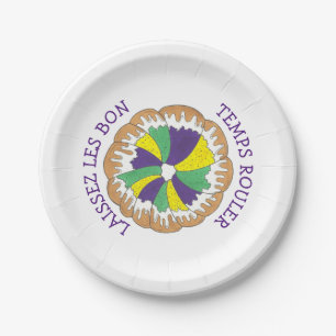 Laissez Les Bon Temps Rouler Mardi Gras King Cake Paper Plates