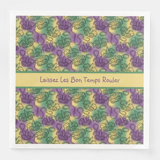 Laissez Les Bon Temps Rouler Mardi Gras Paper Dinner Napkins (Front)