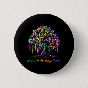 Laissez Les Bon Temps Rouler Mardi Gras Tree Beads Button