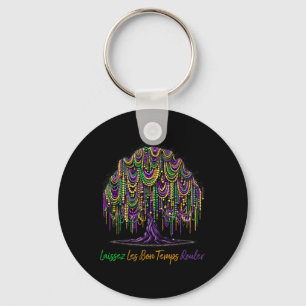 Laissez Les Bon Temps Rouler Mardi Gras Tree Beads Keychain