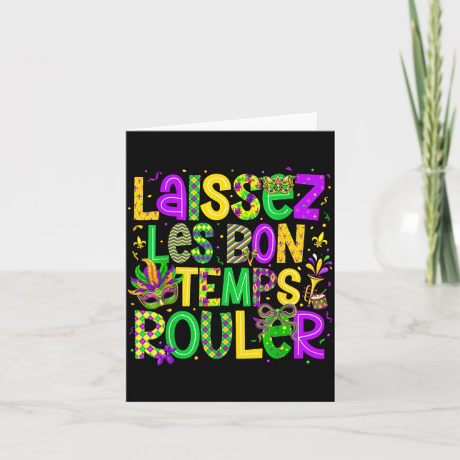 Laissez Les Bon Temps Rouler Matching Mardi Gras P Card (Front)