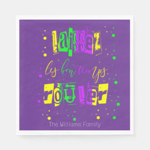 Laissez les bon temps rouler Typography Mardi Gras Napkins