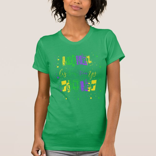 Laissez les bon temps rouler Typography Mardi Gras T-Shirt (Front)